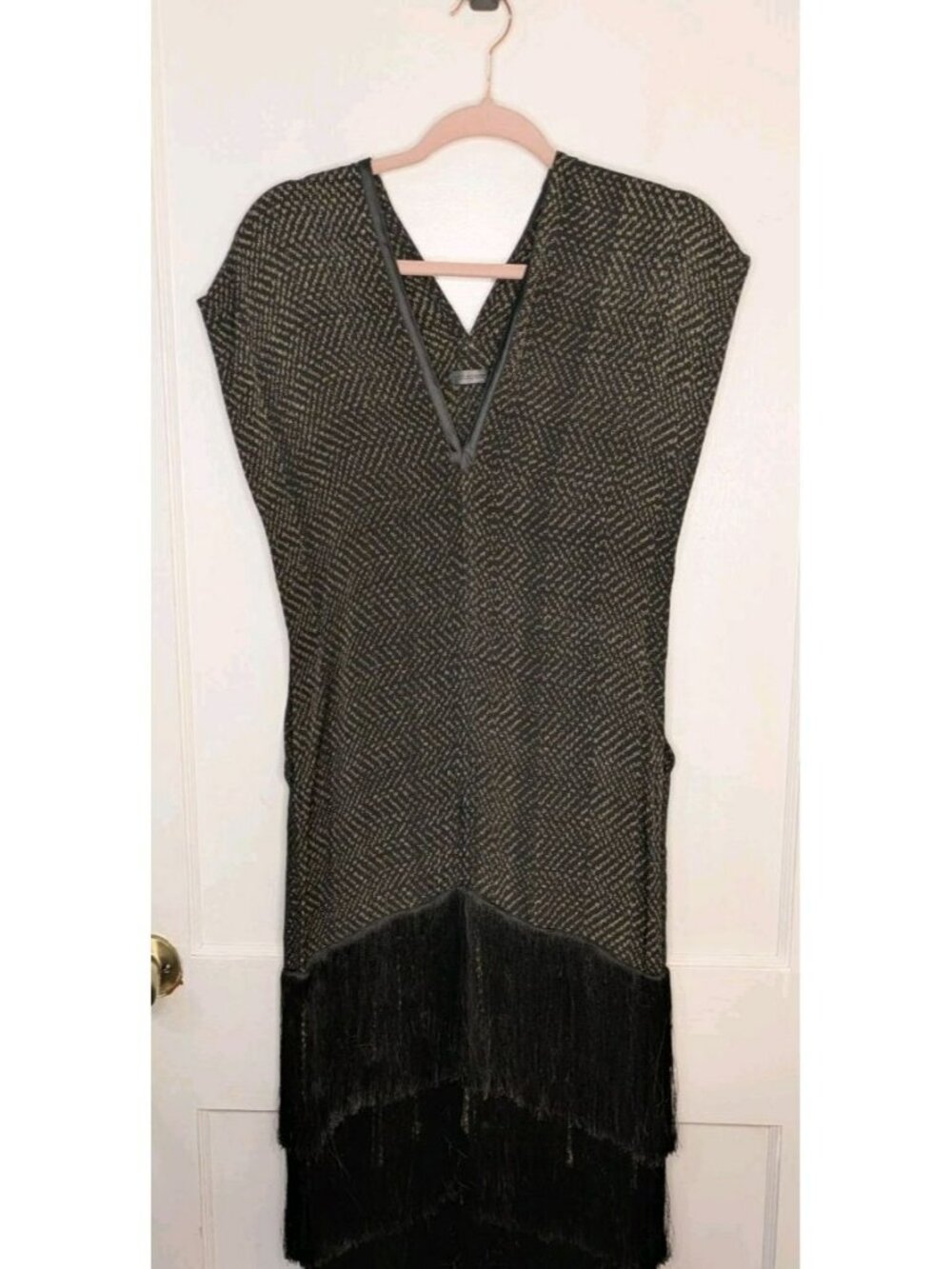 Hacienda Montaecristo Dress Artisan Handwoven Fringe Midi Boho Luxury Resort Sm